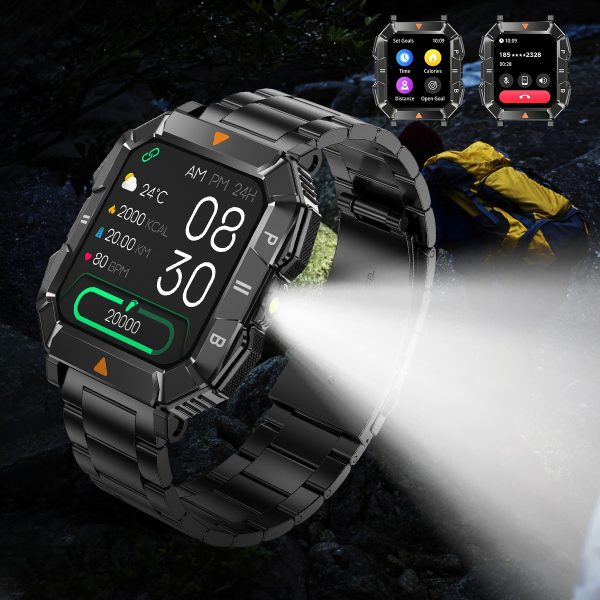 YK03 smartwatch Bluetooth call flashlight sports waterproof heart rate blood oxygen health monitoring - Image 2