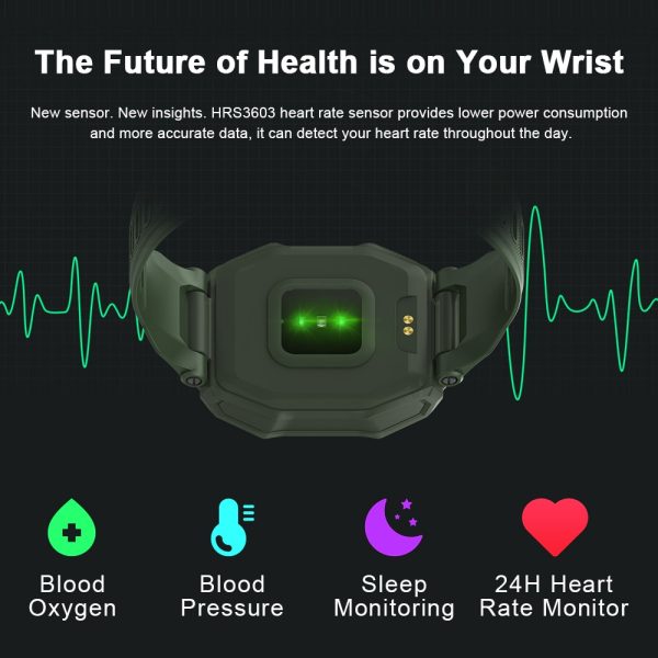 Smart Watch ROCK Rugged Watch For Men Outdoor Sports Waterproof Fitness Tracker Blood Pressure Monitor smartwatch - Image 3