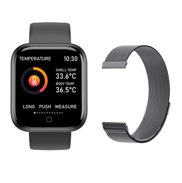 T80S Smart Bracelet Heart Rate Blood Pressure Sleep Monitoring Message Notification Chip Temperature Measurement Bracelet - Image 2