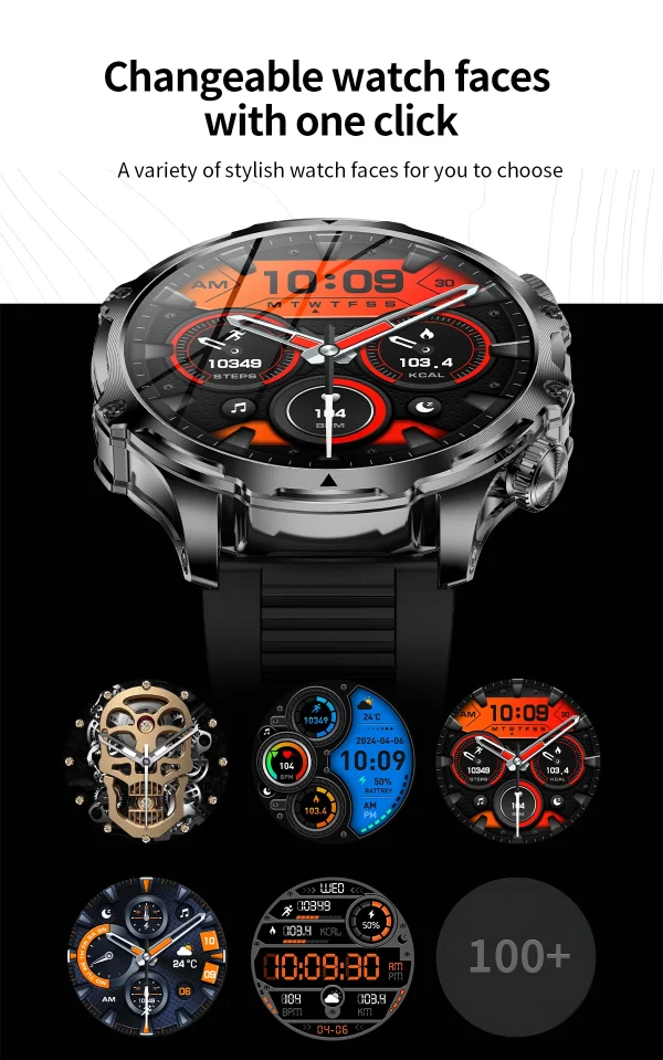 AK75 Smart Watch Flashlight  Men Outdoors Sports Fitness Tracker 700mah Large Battery BT Calling LED Light Smartwatch - Image 5